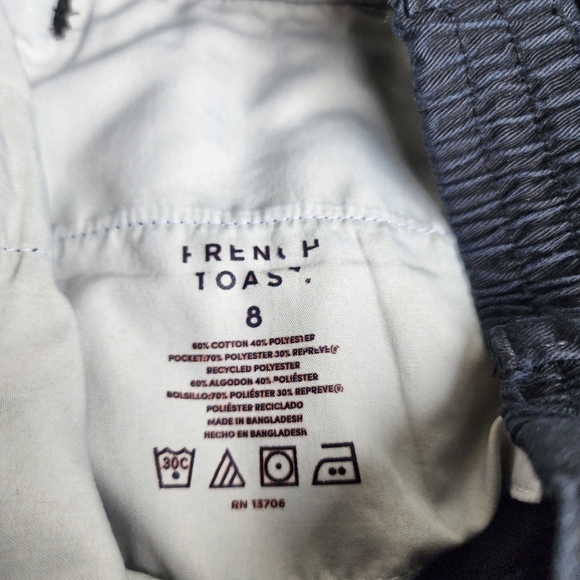 Lot Of 2 French Toast Boys Black Navy Blue  Uniform Shorts Elastic Waist Sz 8 10 - Picture 6 of 16